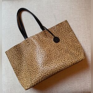 Bottega Veneta Mirage Intrecciato Leopard Leather Tote.